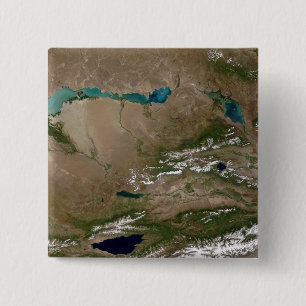 Badge Carré 5 Cm Lac Balkhash dans Kazakhstan oriental