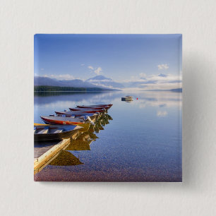 Badge Carré 5 Cm Lac McDonald, Glacier National Park, Montana,