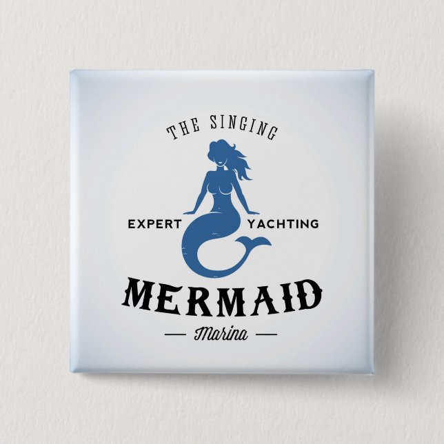 Badge Carré 5 Cm L'affiche de sirène de chant (Devant)