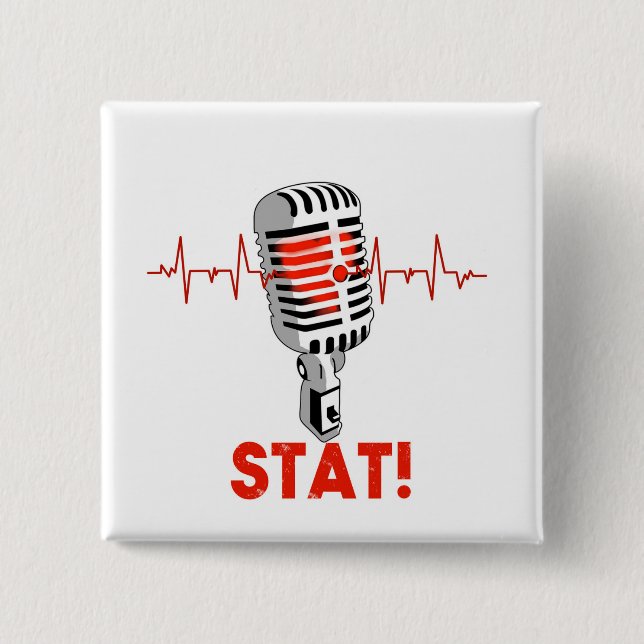 Badge Carré 5 Cm Laissez tomber le logo de MIC (Devant)