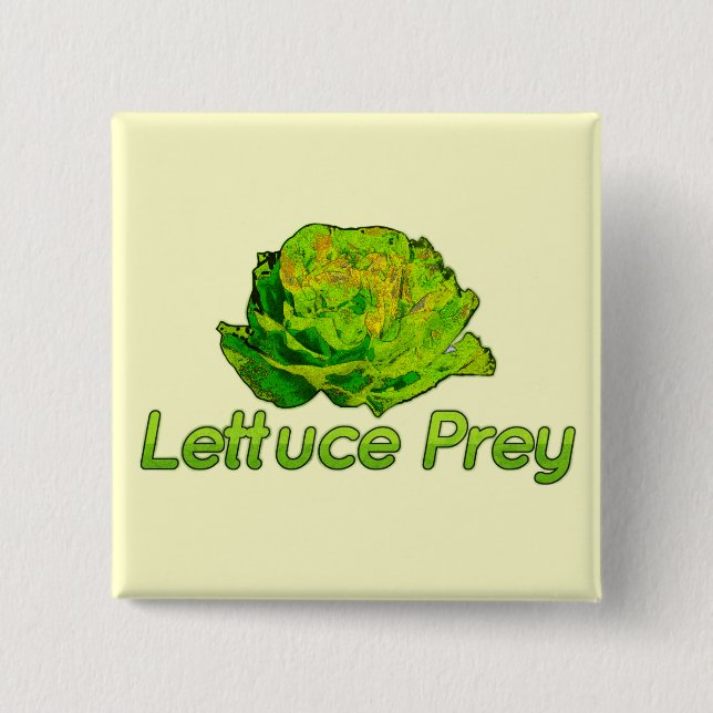 Badge Carré 5 Cm Laitue Prey (Devant)