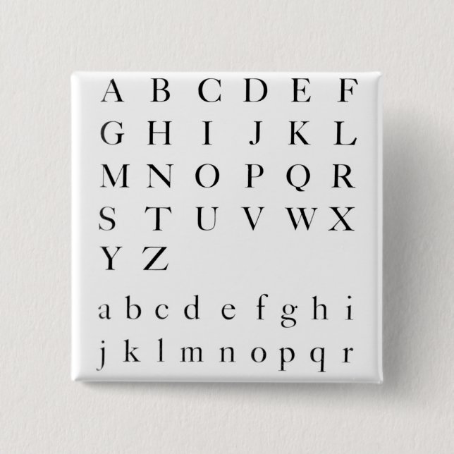 Badge Carré 5 Cm L'alphabet (Devant)