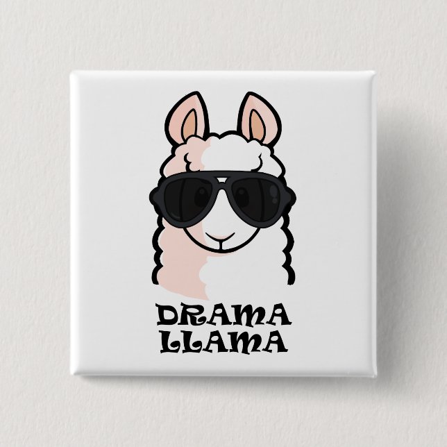 Badge Carré 5 Cm Lama de drame (Devant)