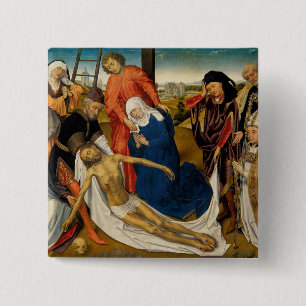 Badge Carré 5 Cm Lamentation au-dessus du Christ mort, C. 1460-1464
