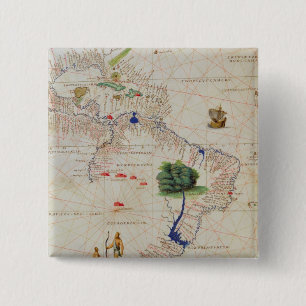 Badge Carré 5 Cm L'Amérique du Sud