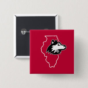Badge Carré 5 Cm L'Amour de l'État de NIU Huskies