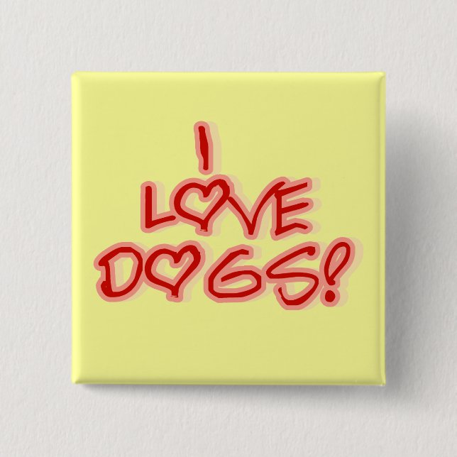 Badge Carré 5 Cm L'amour des coeurs I poursuit des T-shirts et des  (Devant)