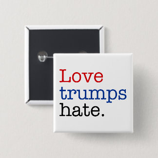 Badge Carré 5 Cm L'amour domine la haine