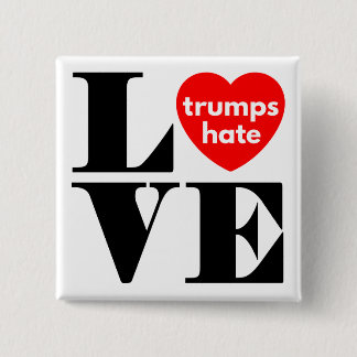 Badge Carré 5 Cm L'amour domine la haine