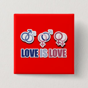 BADGE CARRÉ 5 CM L'AMOUR EST LES SYMBOLES D'AMOUR - .PNG