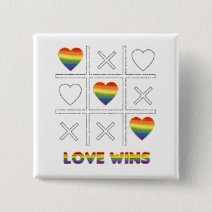 Badge Carré 5 Cm L'amour LGBT gagne