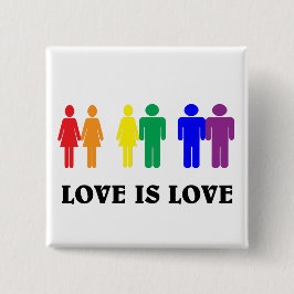 Badge Carré 5 Cm L'amour LGBTQ, c'est l'amour.