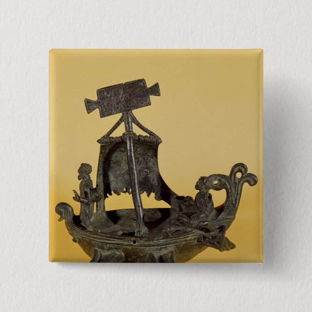 Badge Carré 5 Cm Lampe sous forme de bateau (Devant)
