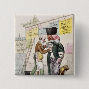 Badge Carré 5 Cm L'amusement d'un autocollant de Bill, 1820