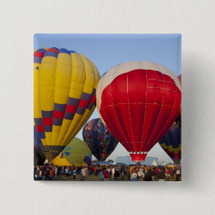 Badge Carré 5 Cm Lancement de montgolfières
