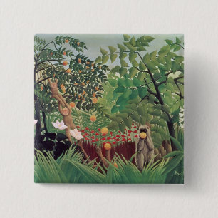 Badge Carré 5 Cm Landscape exotique, 1910