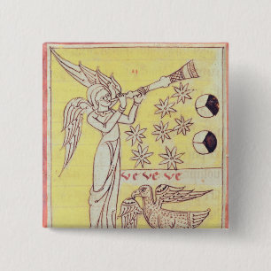 Badge Carré 5 Cm L'ange soufflant la trompette