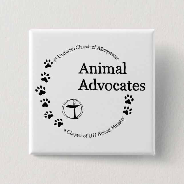 Badge Carré 5 Cm L'animal d'UU préconise le logo (Devant)