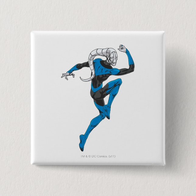 Badge Carré 5 Cm Lanterne bleue 1 (Devant)