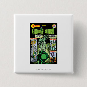 Badge Carré 5 Cm Lanterne verte - comique ombragé par vert
