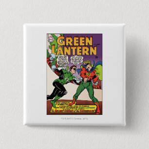 Badge Carré 5 Cm Lanterne verte dans l'anneau