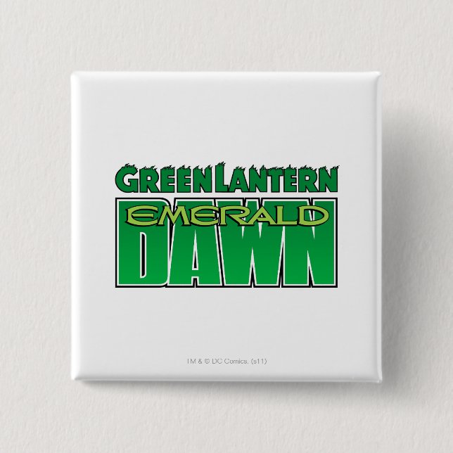 Badge Carré 5 Cm Lanterne verte - logo vert d'aube (Devant)