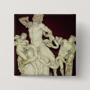 Badge Carré 5 Cm Laocoon, original hellénistique, 1er siècle