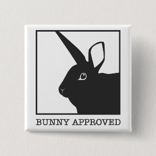 BADGE CARRÉ 5 CM LAPIN APPROUVÉ