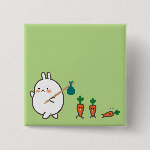 Badge Carré 5 Cm Lapin de marche