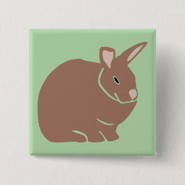 Badge Carré 5 Cm Lapin de Pâques