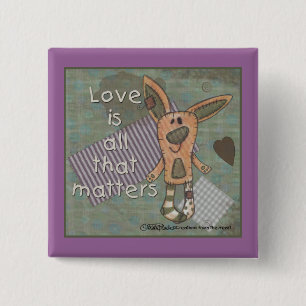 Badge Carré 5 Cm Lapin primitif