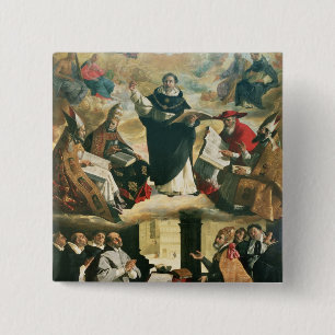 Badge Carré 5 Cm L'apothéose de St Thomas Aquinas, 1631