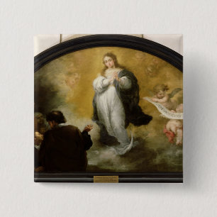 Badge Carré 5 Cm L'apparition de la Vierge, 1665