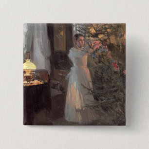 Badge Carré 5 Cm L'arbre de Noël, 1910