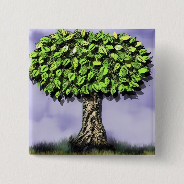 Badge Carré 5 Cm l'arbre donnant (Devant)