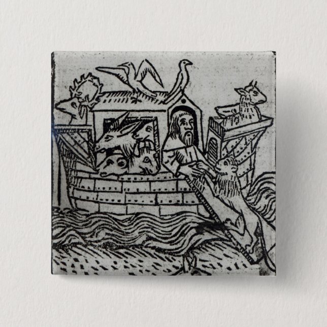 Badge Carré 5 Cm L'arche de Noé (Devant)