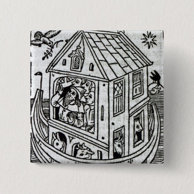 Badge Carré 5 Cm L'arche de Noé (Devant)