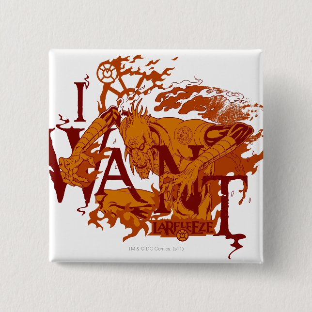 Badge Carré 5 Cm Larfleeze - Agent Orange 12 (Devant)