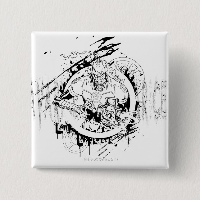 Badge Carré 5 Cm Larfleeze - Agent Orange 15 (Devant)