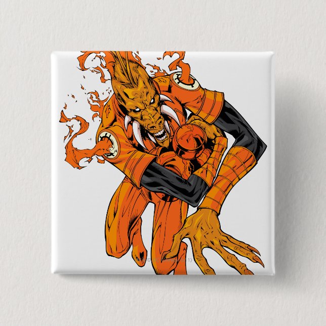 Badge Carré 5 Cm Larfleeze - Agent Orange 7 (Devant)