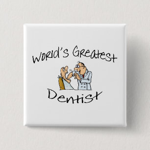 Badge Carré 5 Cm Large ouvert du plus grand dentiste des mondes