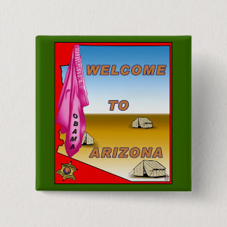 Badge Carré 5 Cm L'Arizona accueille Obama