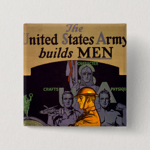 Badge Carré 5 Cm L'armée construit des hommes