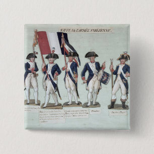 Badge Carré 5 Cm L'armée parisienne pendant le Français