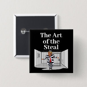 Badge Carré 5 Cm L'art de voler le bouton Trump