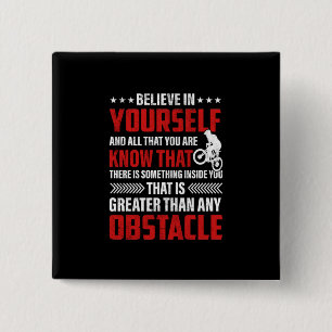 Badge Carré 5 Cm L'Art Du Cyclisme Croyez En Vous-Même