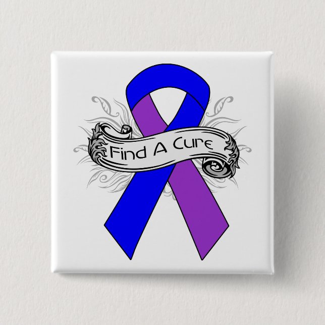 Badge Carré 5 Cm L'Arthrite Rhumatoïde Trouve Un Ruban Cure (Devant)