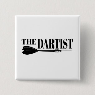Badge Carré 5 Cm L'artiste de fléchettes du dartboard