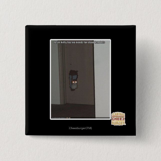 Badge Carré 5 Cm Laser Kitty (Devant)