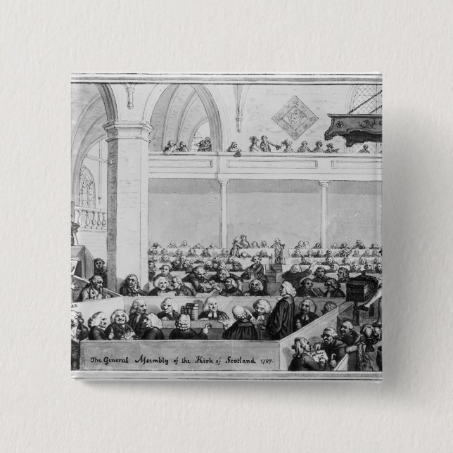 Badge Carré 5 Cm L'Assemblée générale de Kirk de l'Ecosse (Devant)